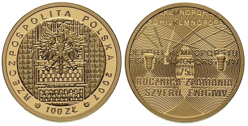 100 zł 75. rocznica złamania szyfru Enigmy 2007