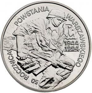 100000 zł 50. rocznica Powstania Warszawskiego 1994
